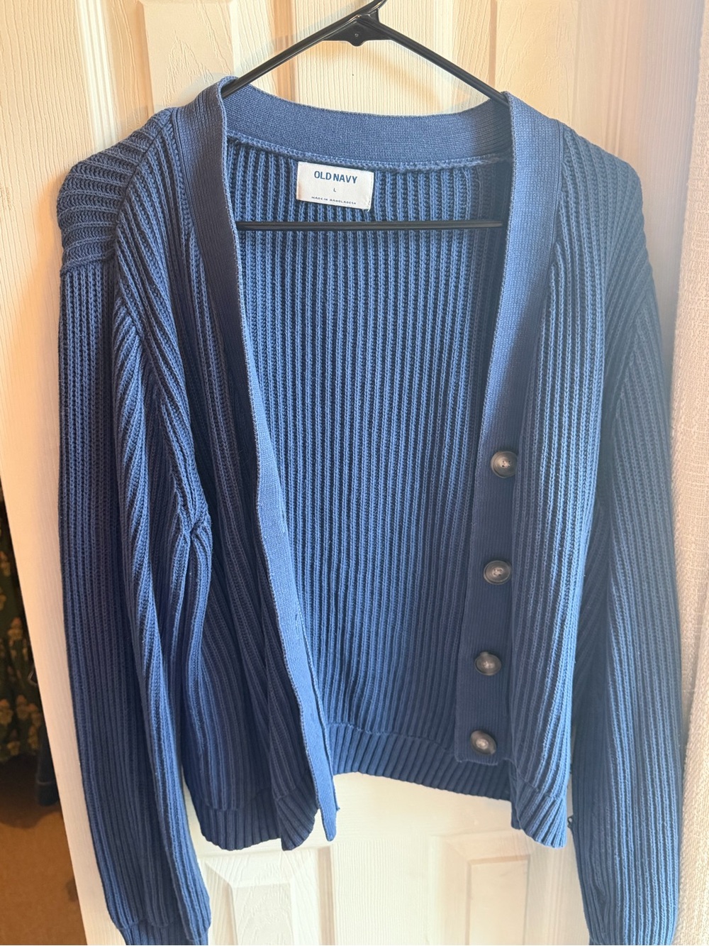 Old Navy Blue Ribbed Button-Front Cardigan